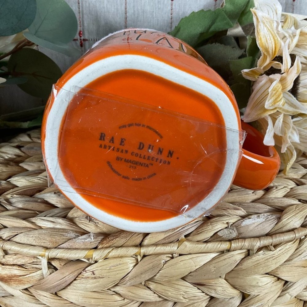 🎃 Rae Dunn Artisan Collection by Magenta Pumpkin Latte Figural Mug Original Box - Picture 5 of 6